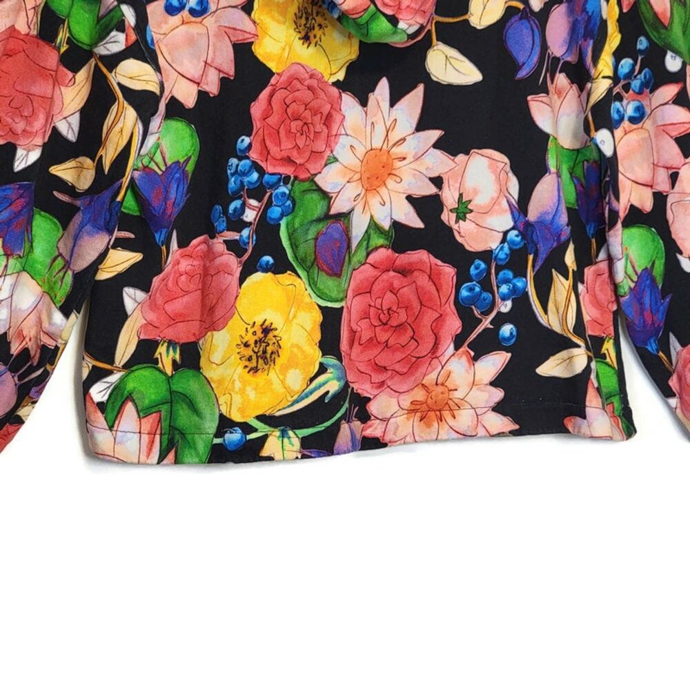 Desigual Floral Tropical Sweatshirt Hooded Kangaroo Front Pocket Lightweight S - Picture 10 of 15